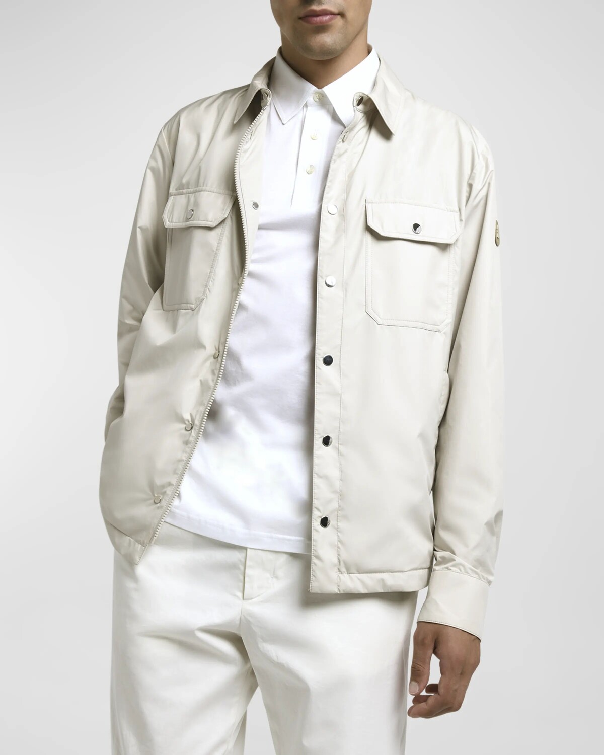 

Мужская футболка Piz с застежкой спереди Moncler, цвет Light Grey