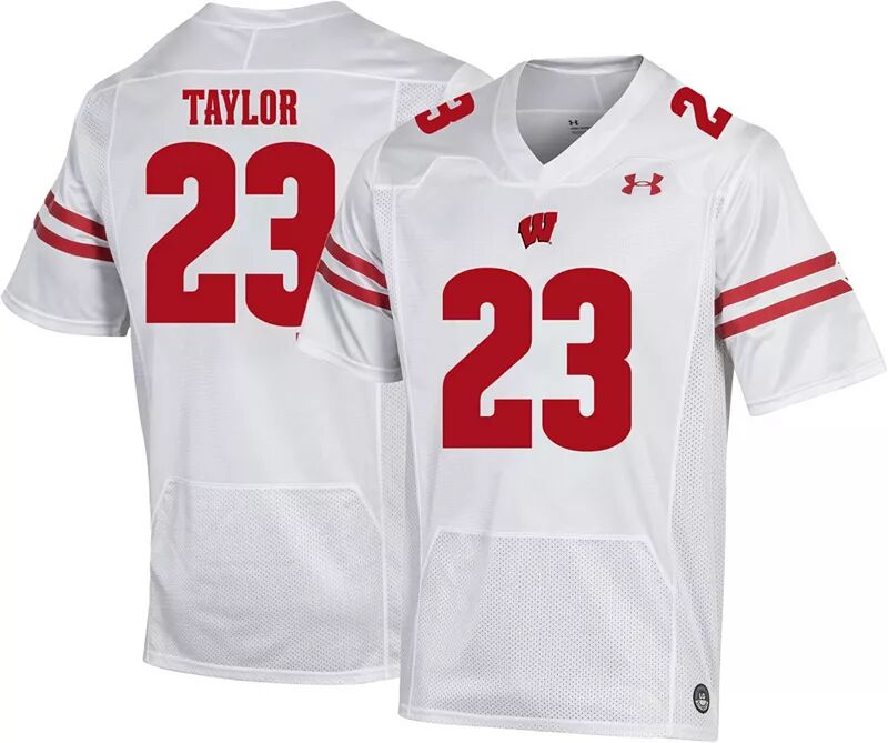 

Красная реплика футбольной майки Under Armour Youth Wisconsin Badgers Jonathan Taylor # 23