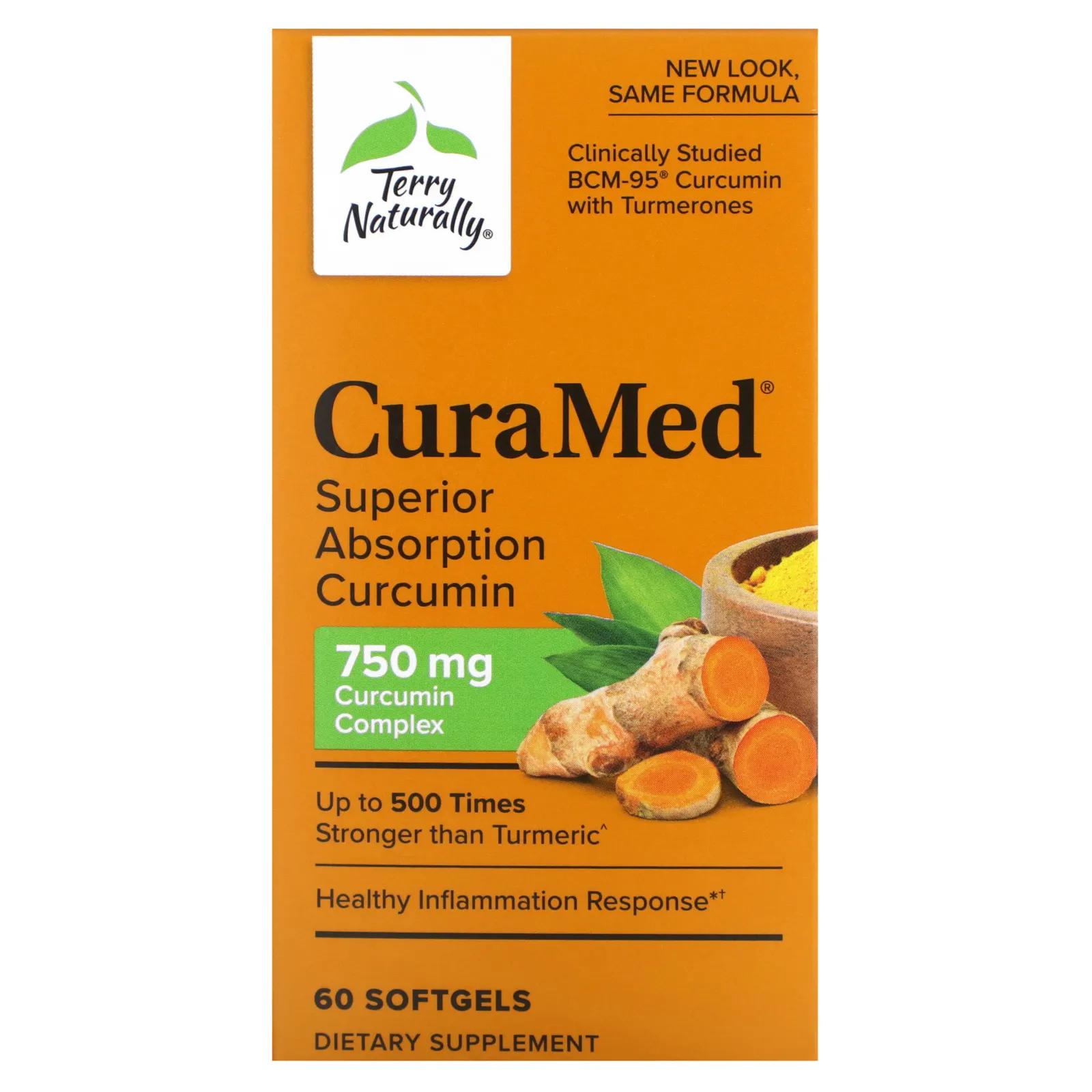 EuroPharma Terry Naturally CuraMed 750 мг 60 мягких таблеток terry naturally curamed 375 мг 120 мягких желатиновых капсул