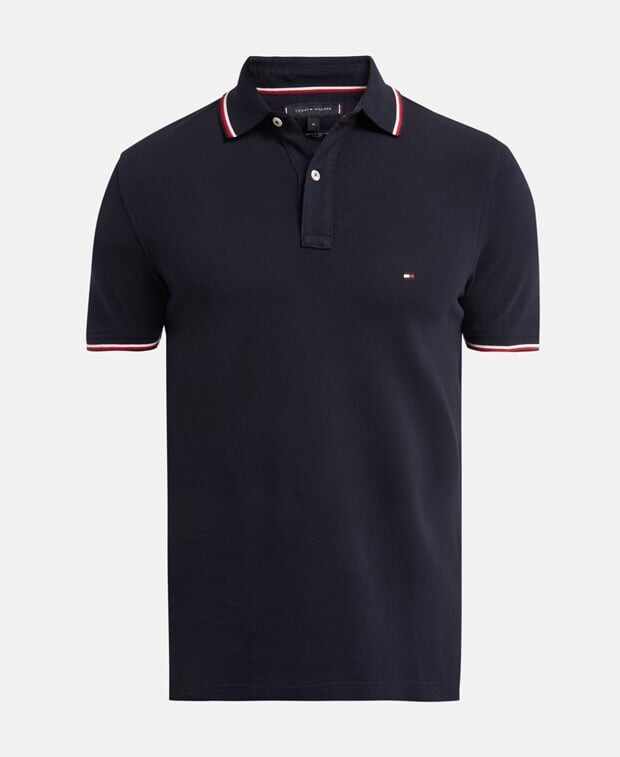 

Рубашка-поло из пике Tommy Hilfiger, темно-синий