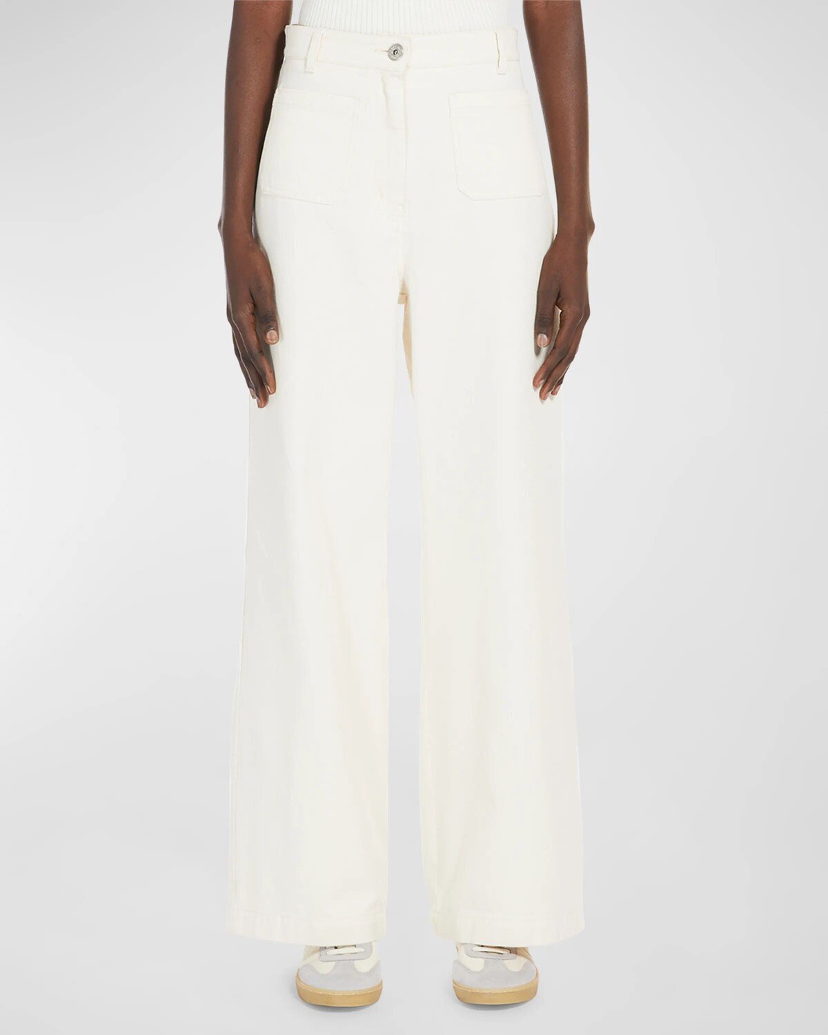 

Хлопковые брюки прямого кроя Filtro Weekend Max Mara, цвет Ecru