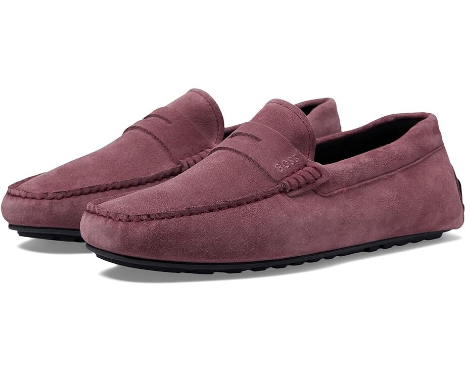 

Лоферы BOSS Noel Suede Penny Loafer Moccasins, цвет Dusty Mauve