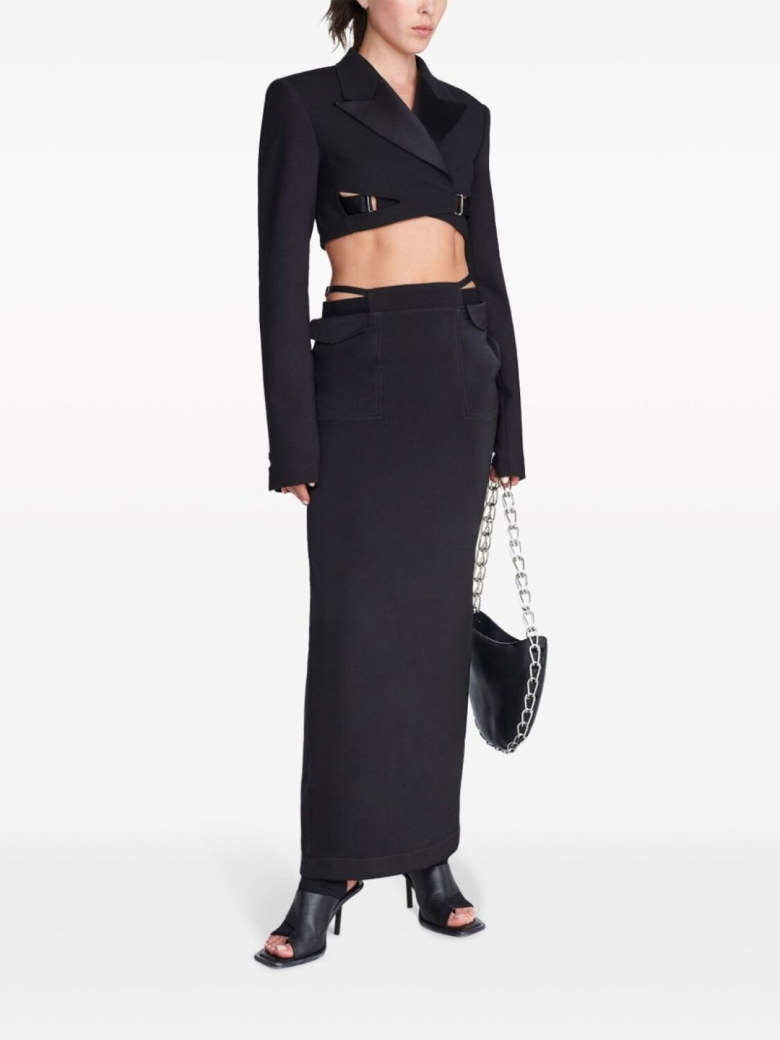 

Dion Lee укороченный блейзер Interlock, черный
