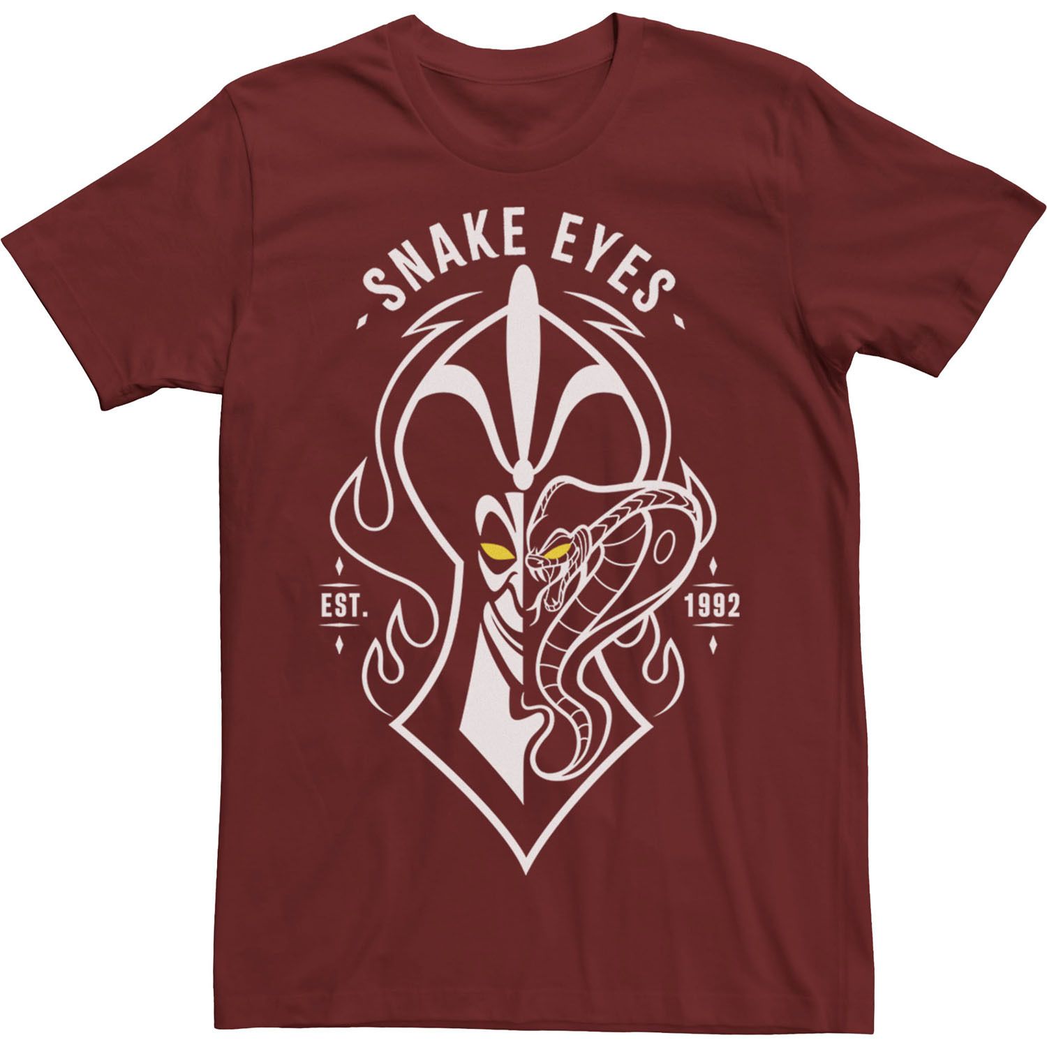 Мужская футболка Disney Villains Jafar Snake Eyes Est 1992 г. Licensed Character мужская футболка disney villains ecstatic jafar licensed character