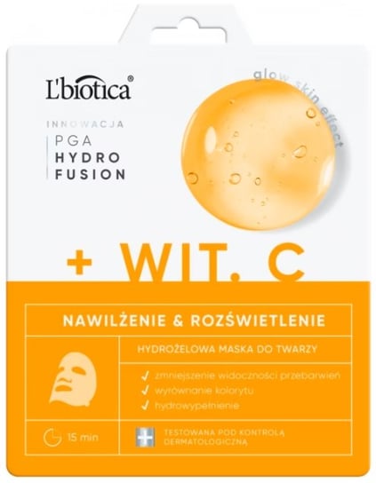 Гидрогелевая маска для лица с витамином С, 1 шт. Lbiotica, LBIOTICA / BIOVAX