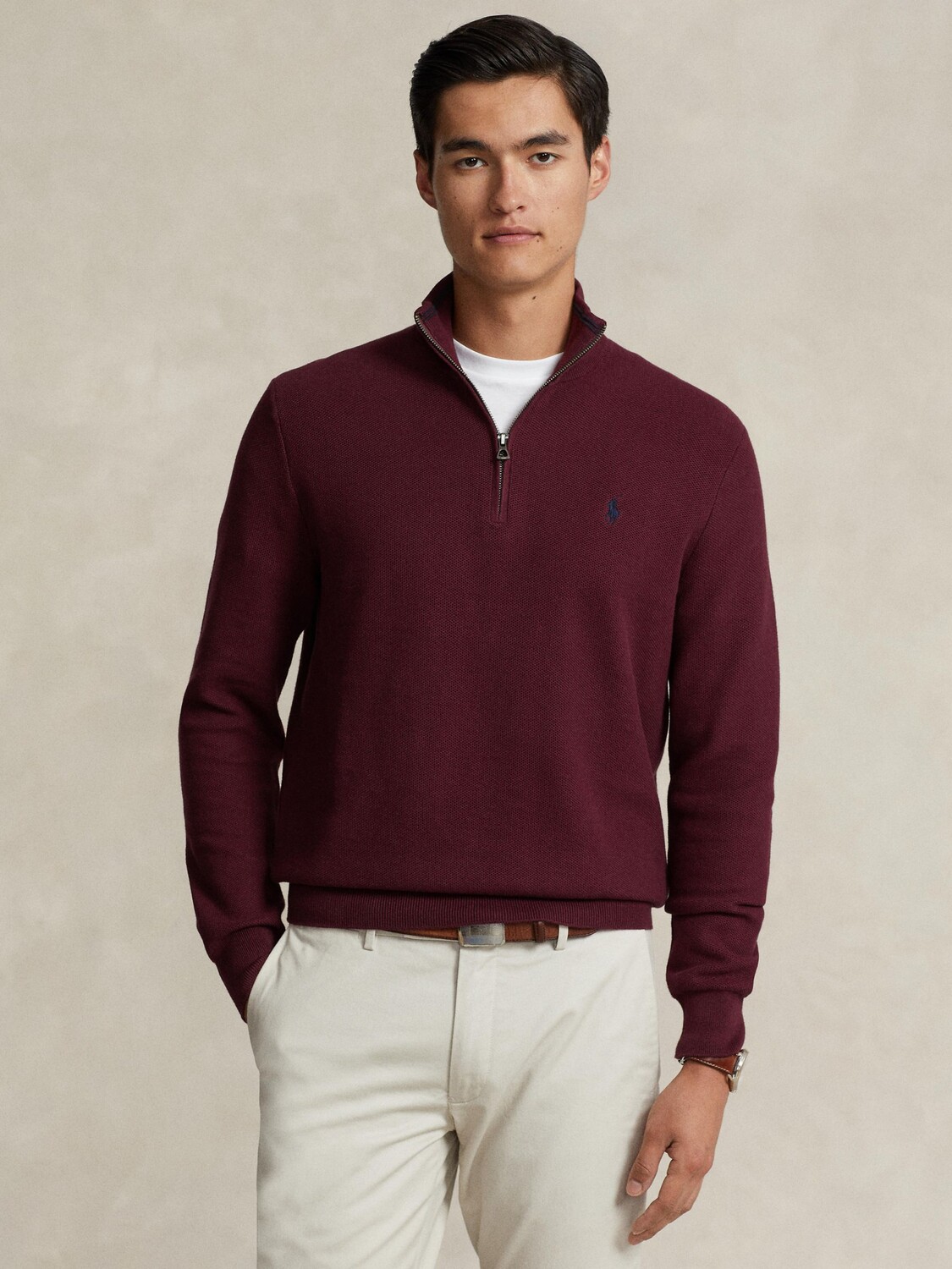 

Джемпер с длинными рукавами и полумолнией Polo Ralph Lauren, красный