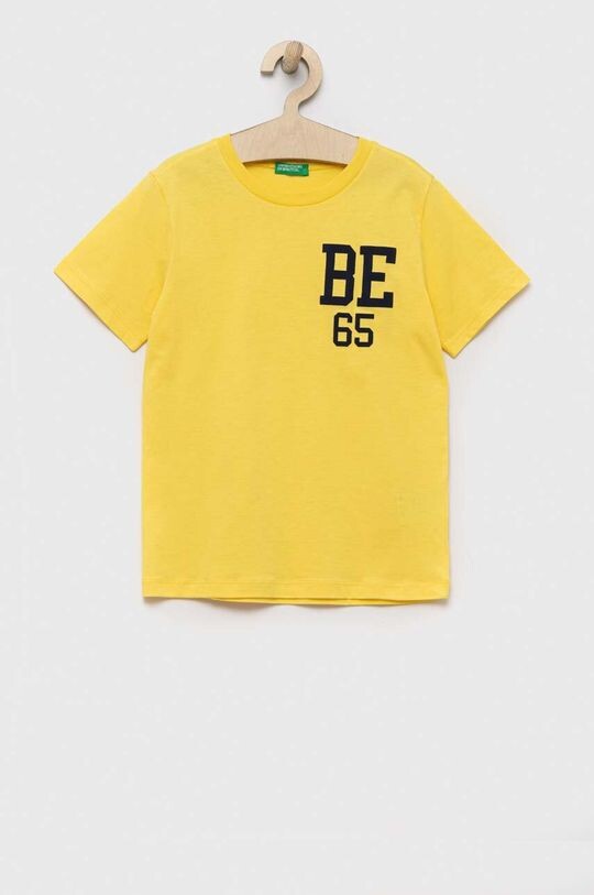 

Детская хлопковая футболка United Colors of Benetton, желтый