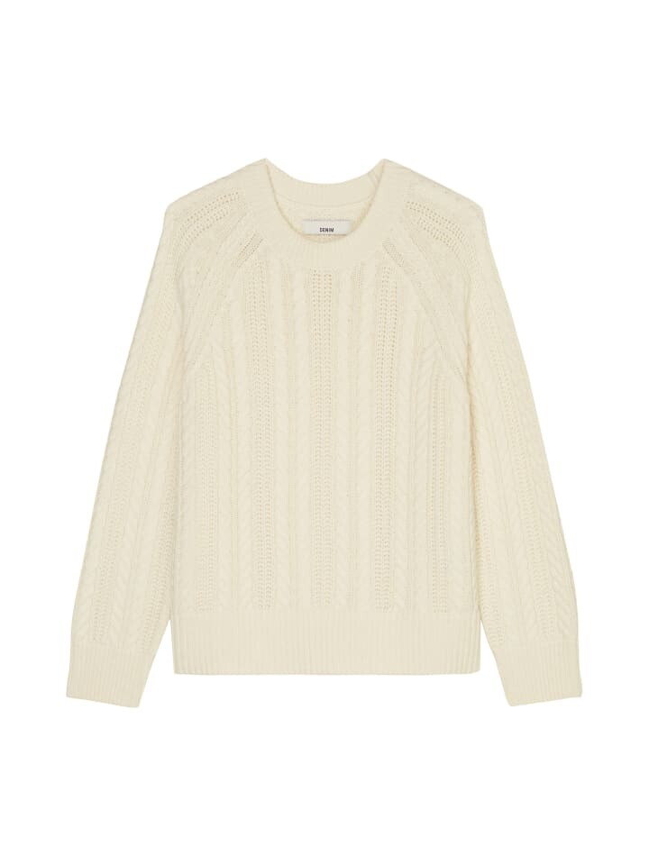 

Пуловер Marc O'Polo DENIM Zopfmuster regular, цвет white blush