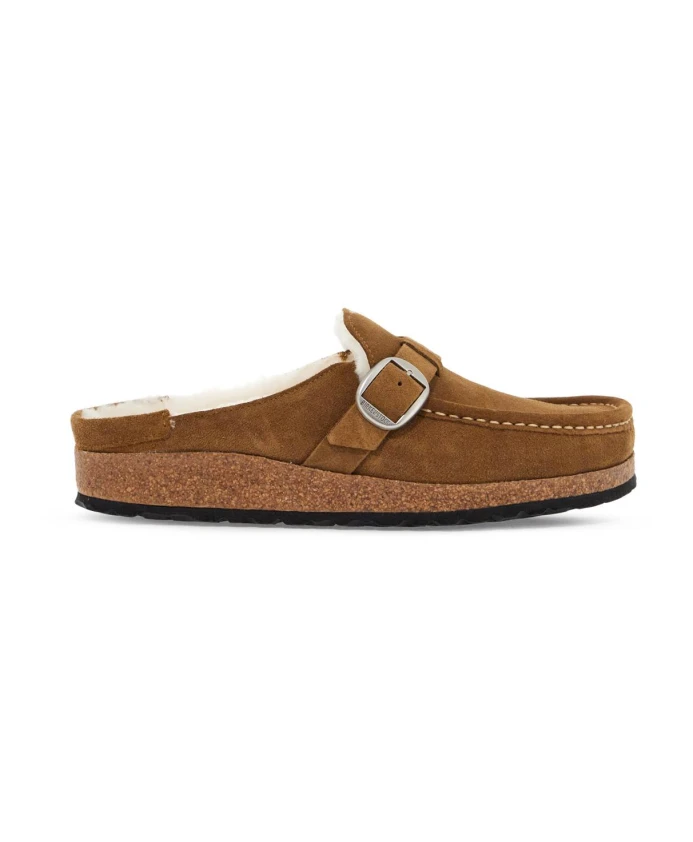 

Мюли из овчины с пряжкой Birkenstock, коричневый