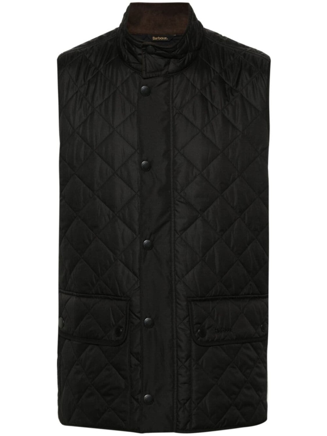 

Barbour стеганый жилет с вышитым логотипом, черный