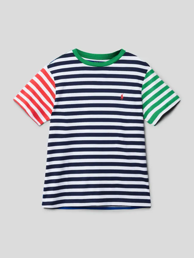 

Футболка с полосатым рисунком Polo Ralph Lauren, темно-синий