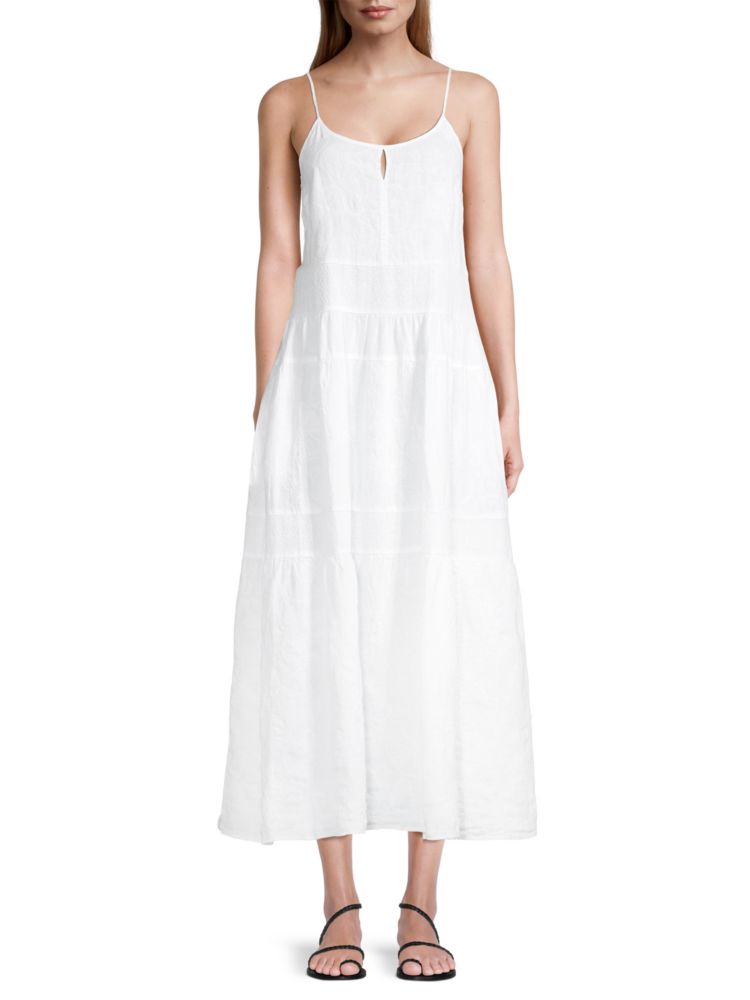 цена Платье макси с вышивкой, окрашенное в готовой одежде Rosso35, цвет Optic White