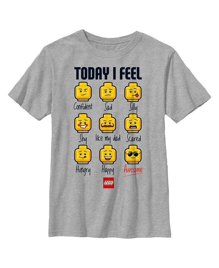 

Детская футболка Today I Feel Mostly Awesome Emotions для мальчика Lego, серый