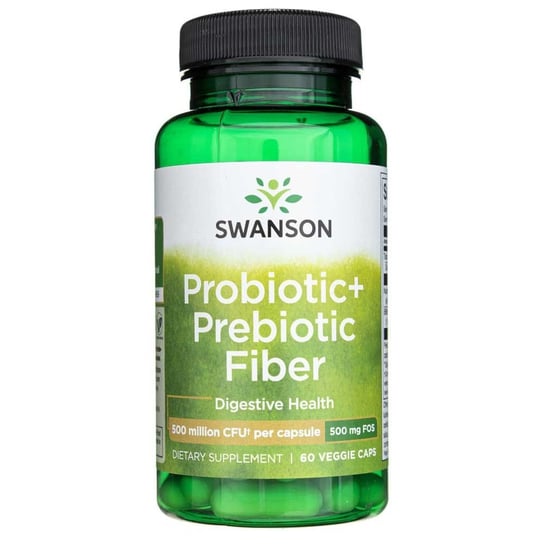 Swanson, Пробиотик+ Пребиотическая клетчатка - 60 капсул yumv s пребиотическая клетчатка zero ягодный 2 г 60 жевательных таблеток