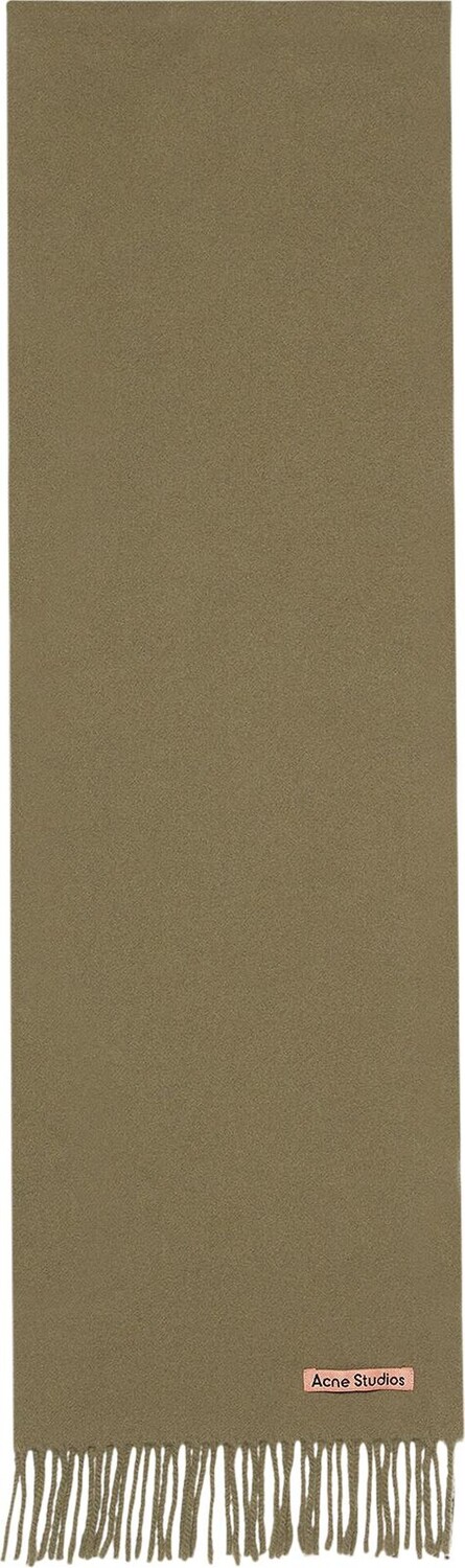 

Шарф Acne Studios Skinny Fringe Wool 'Khaki Green', зеленый