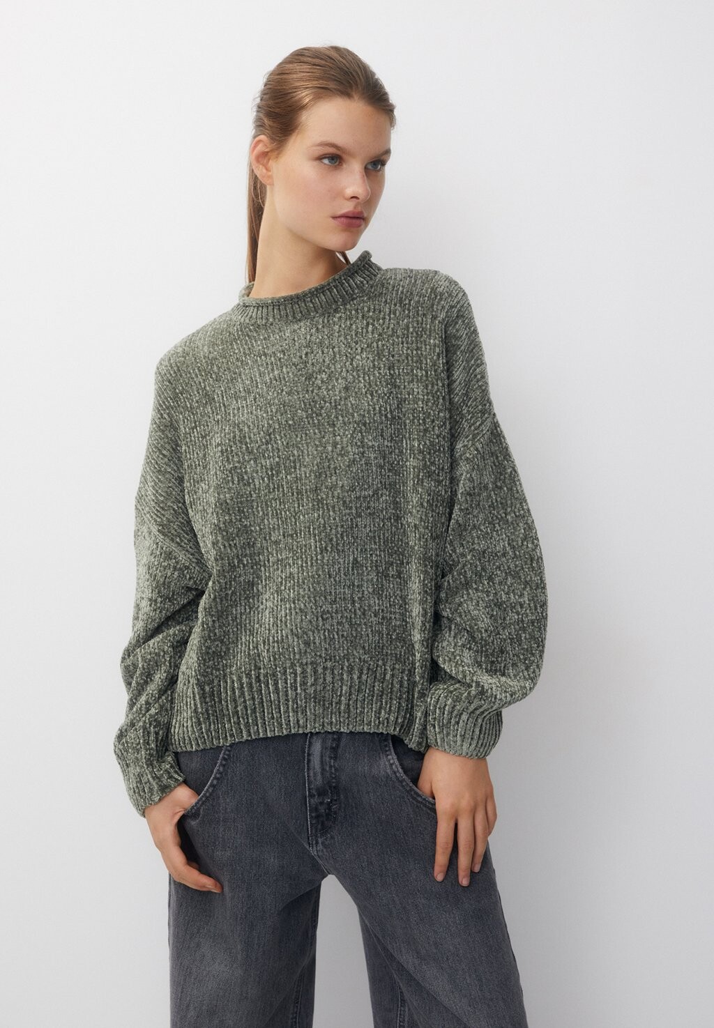 

Свитер Chenille PULL&BEAR, хаки