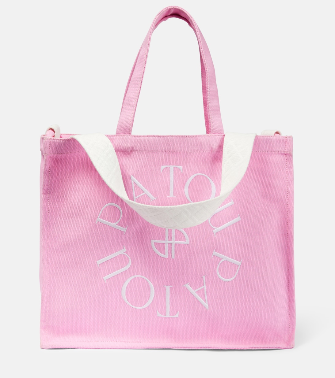цена Большая сумка-тоут из парусины с логотипом Patou, розовый