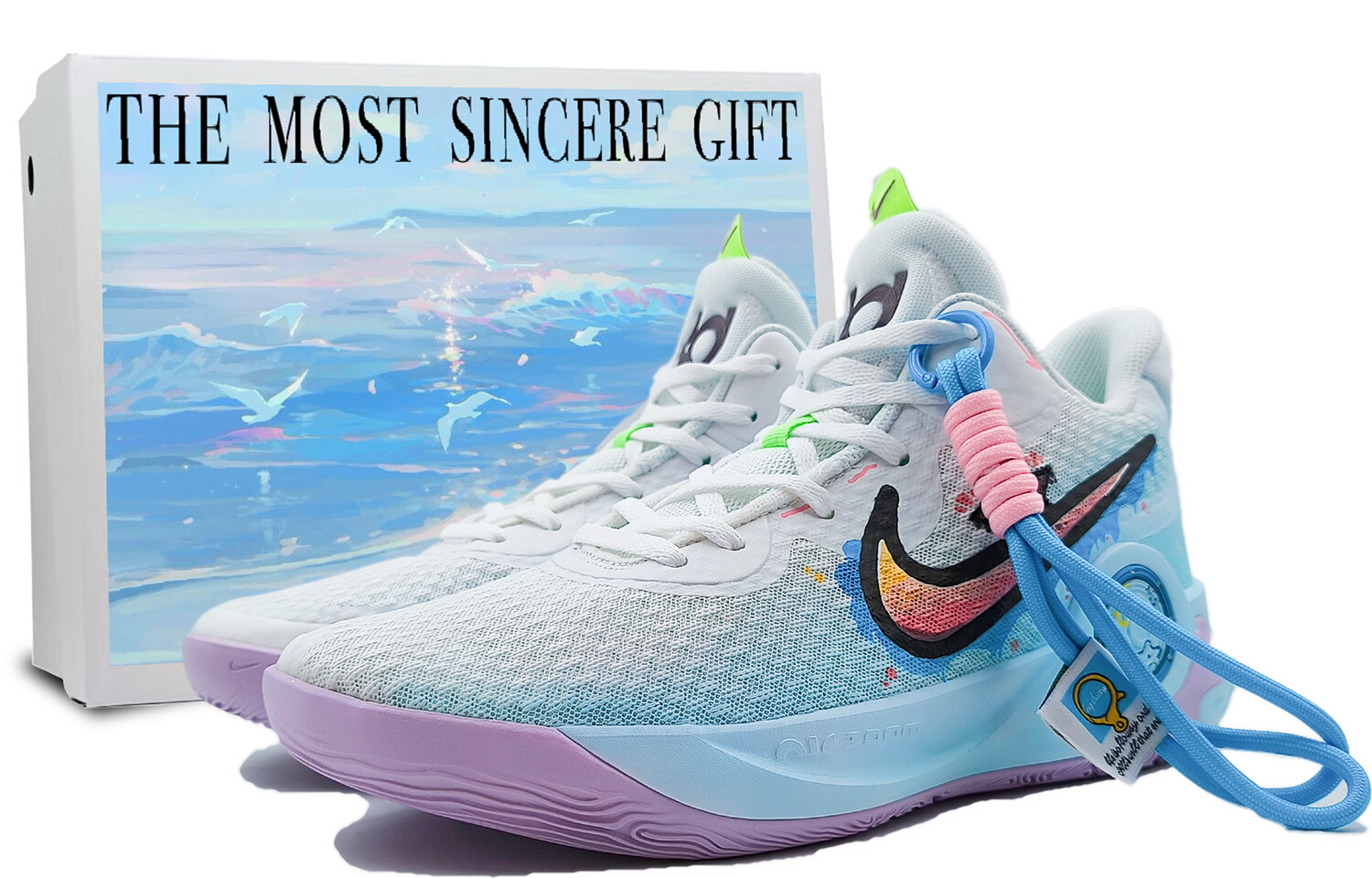 

Кроссовки Nike KD Trey 5 IX Vintage Basketball Shoes Men Mid-top Blue, синий