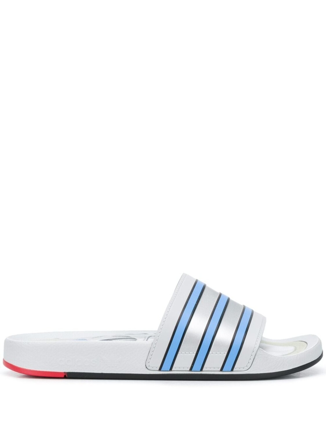 

adidas шлепанцы Adilette с полосками, серебристый