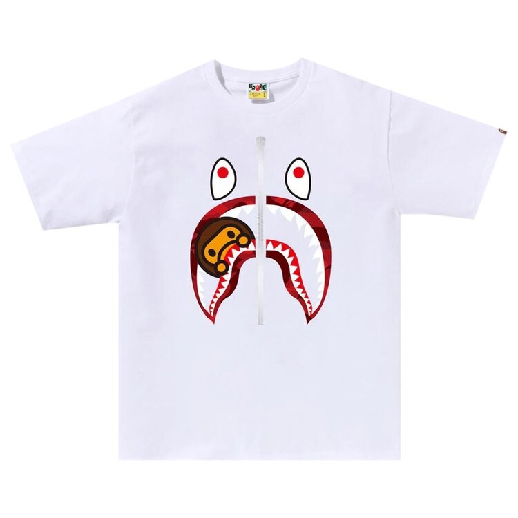 

Футболка BAPE Color Camo Milo Shark 'White/Red', белый