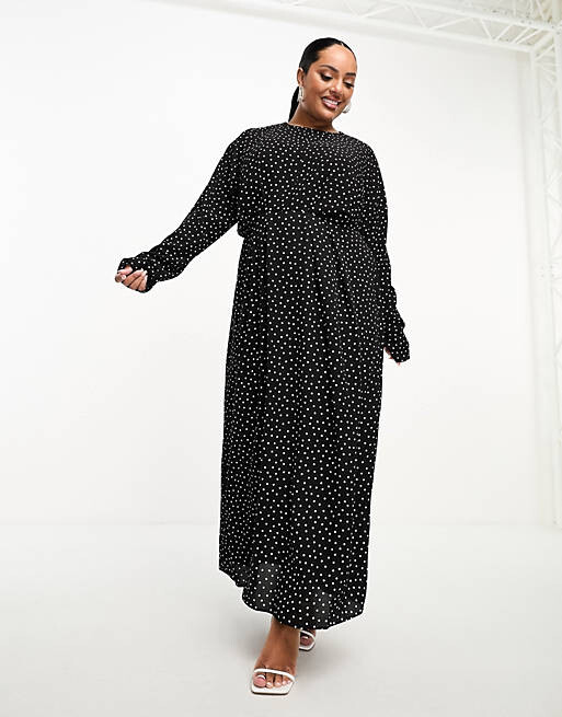 

Платье макси со складками на талии ASOS DESIGN Curve