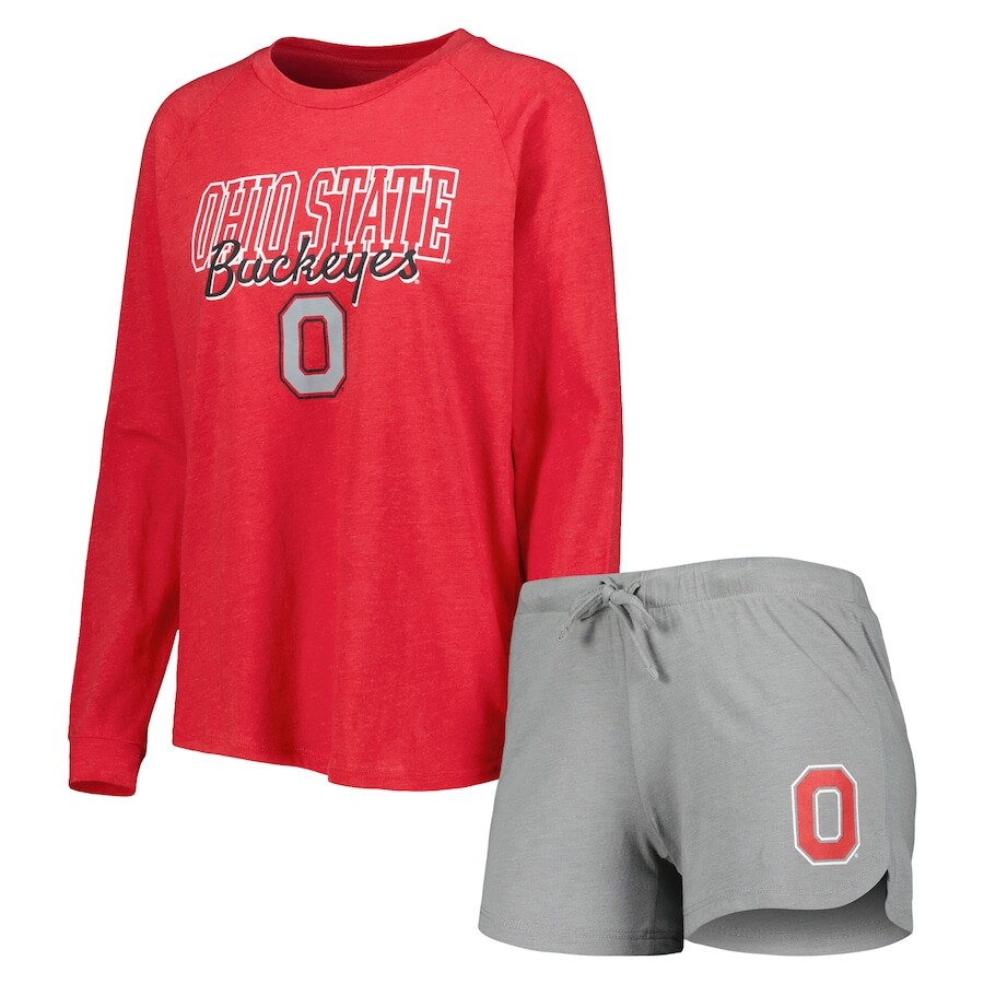 

Пижамный комплект Concepts Sport Ohio State Buckeyes, алый