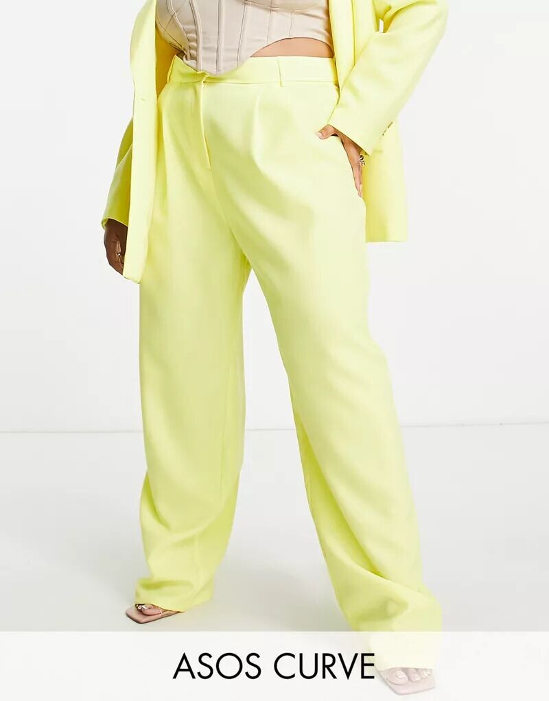 

Желтые брюки для папы ASOS Curve