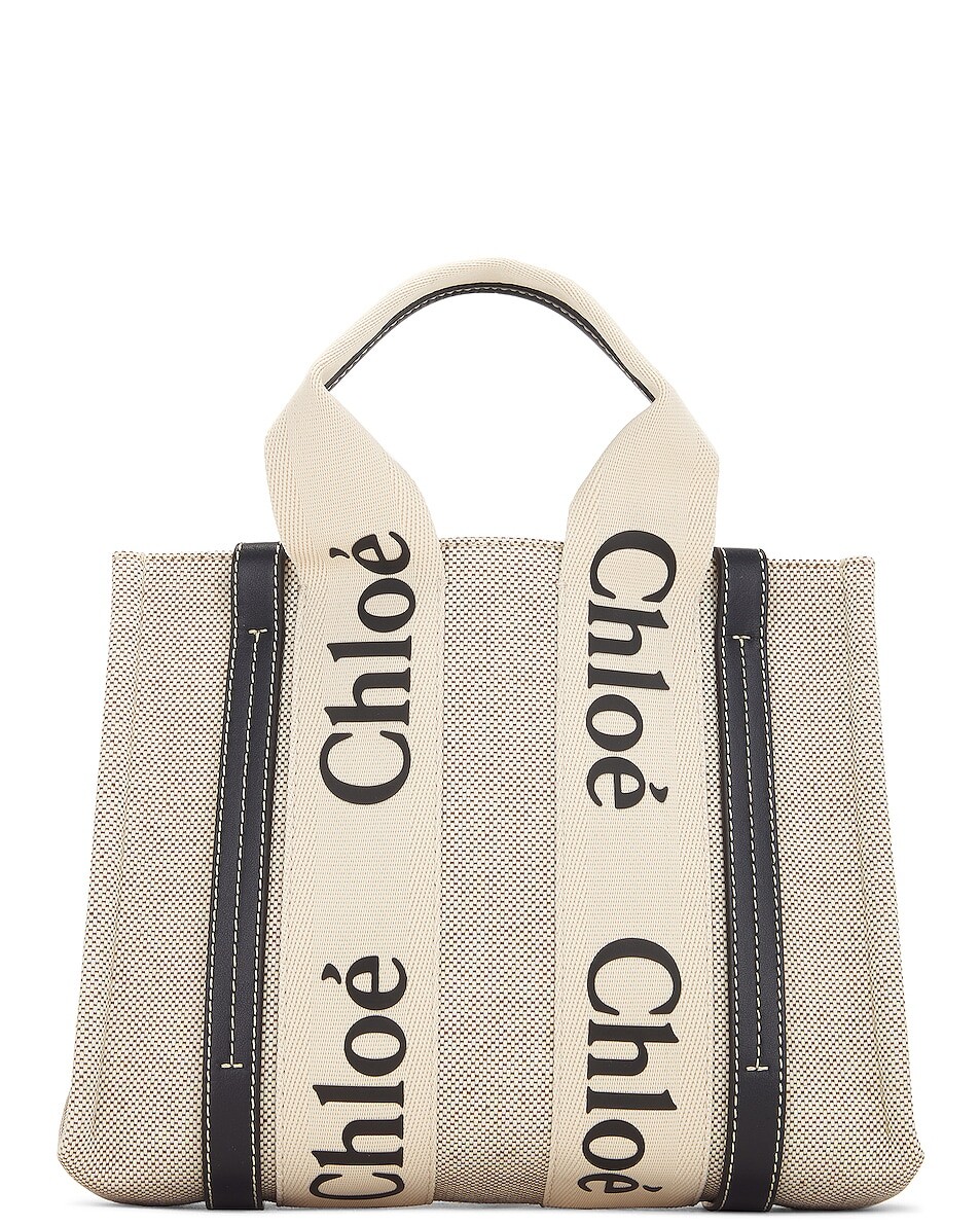

Сумка-тоут Chloe Small Woody, цвет White & Blue 1