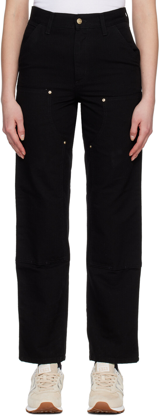 

Черные джинсы до колена с двойным коленом Carhartt Work In Progress