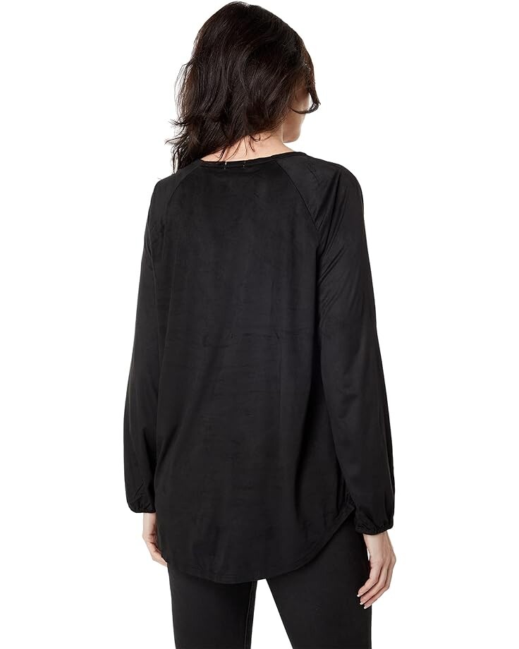 

Футболка Dylan by True Grit Luxe Suede Knit Long Sleeve V-Neck Tee, черный