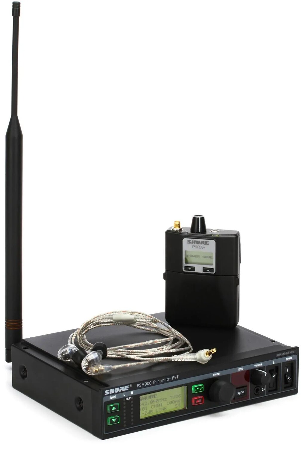 

Беспроводной поясной приемник Shure P9TRA+425CL с SE425CL — диапазон H21