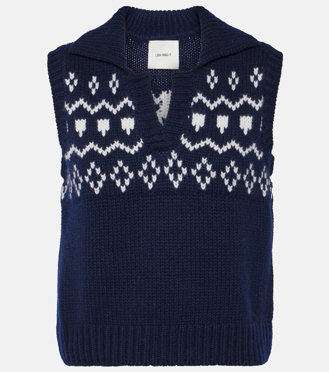 

Кашемировый жилет remington fair isle Lisa Yang, мультиколор