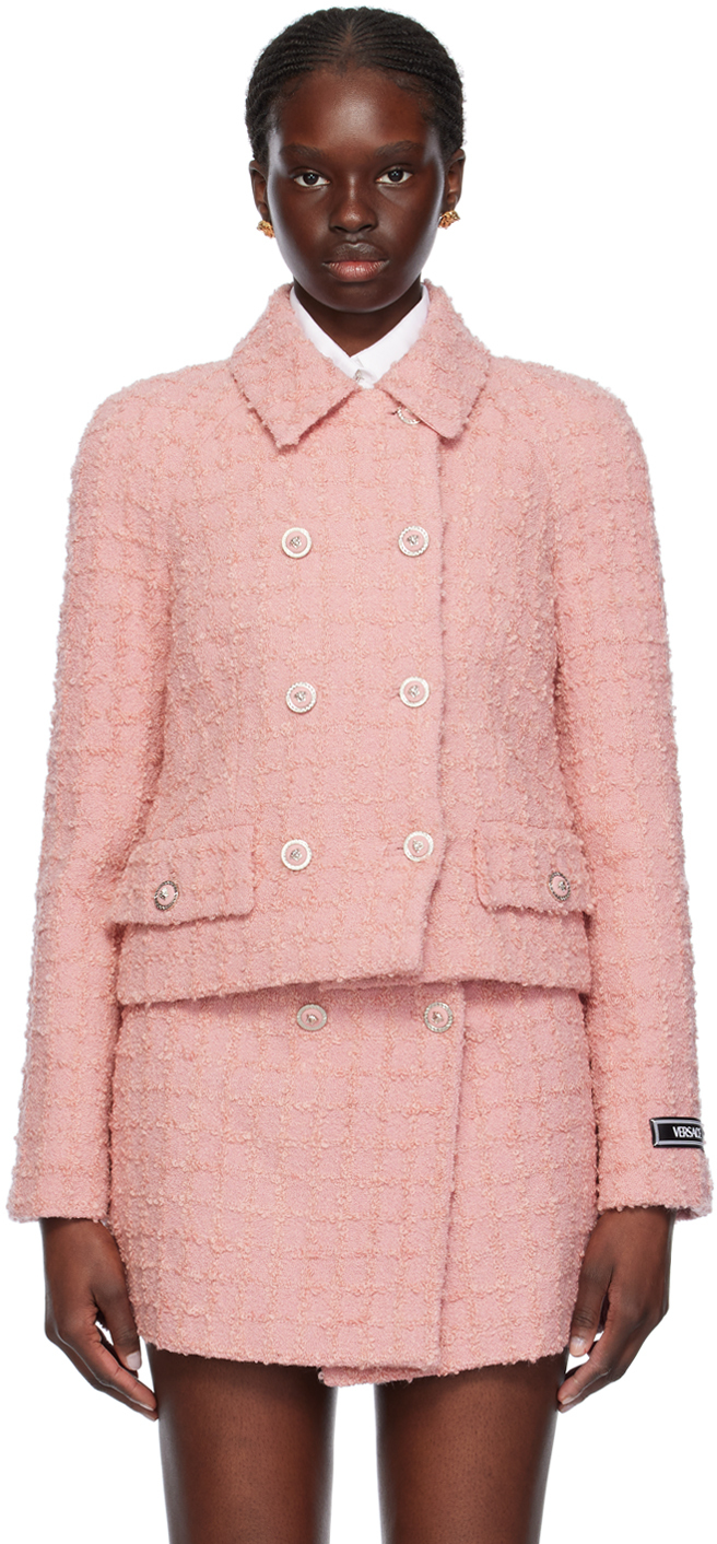 Розовый пиджак реглан Versace