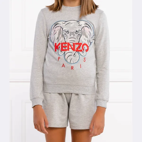 

Толстовка обычного кроя Kenzo Kids, серый