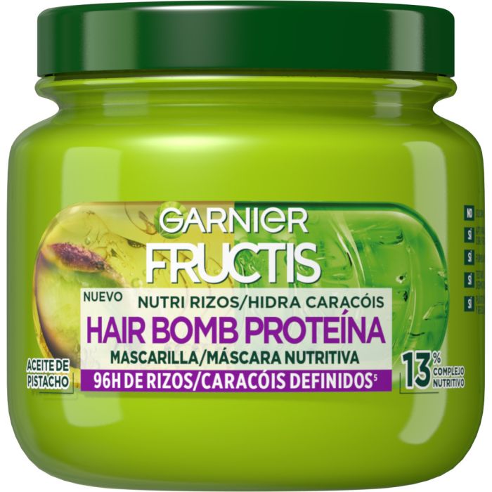 Маска для волос Fructis Mascarilla Capilar Nutri Rizos Hair Bomb Proteína Garnier, 300 ml маска для питания и мягкости волос garnier botanic therapy кокосовое молоко и макадамия 300