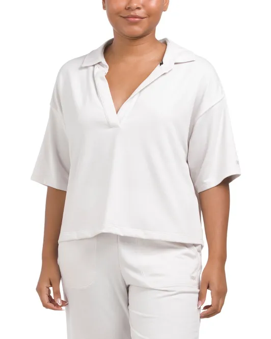 

Топ с короткими рукавами и воротником Johnny Dkny Sport, цвет Sand