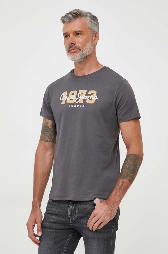 

Хлопковая футболка Wolf Pepe Jeans, серый