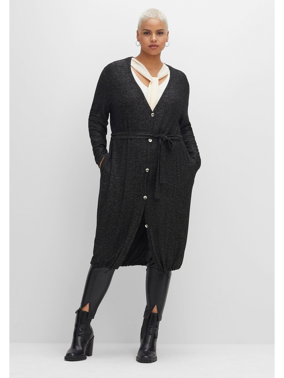 

Кардиган sheego Longstrickjacke, черный