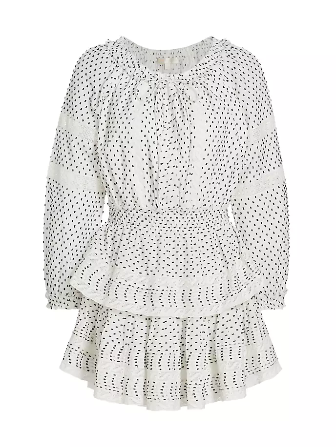 

Мини-платье в горошек Loveshackfancy, белый