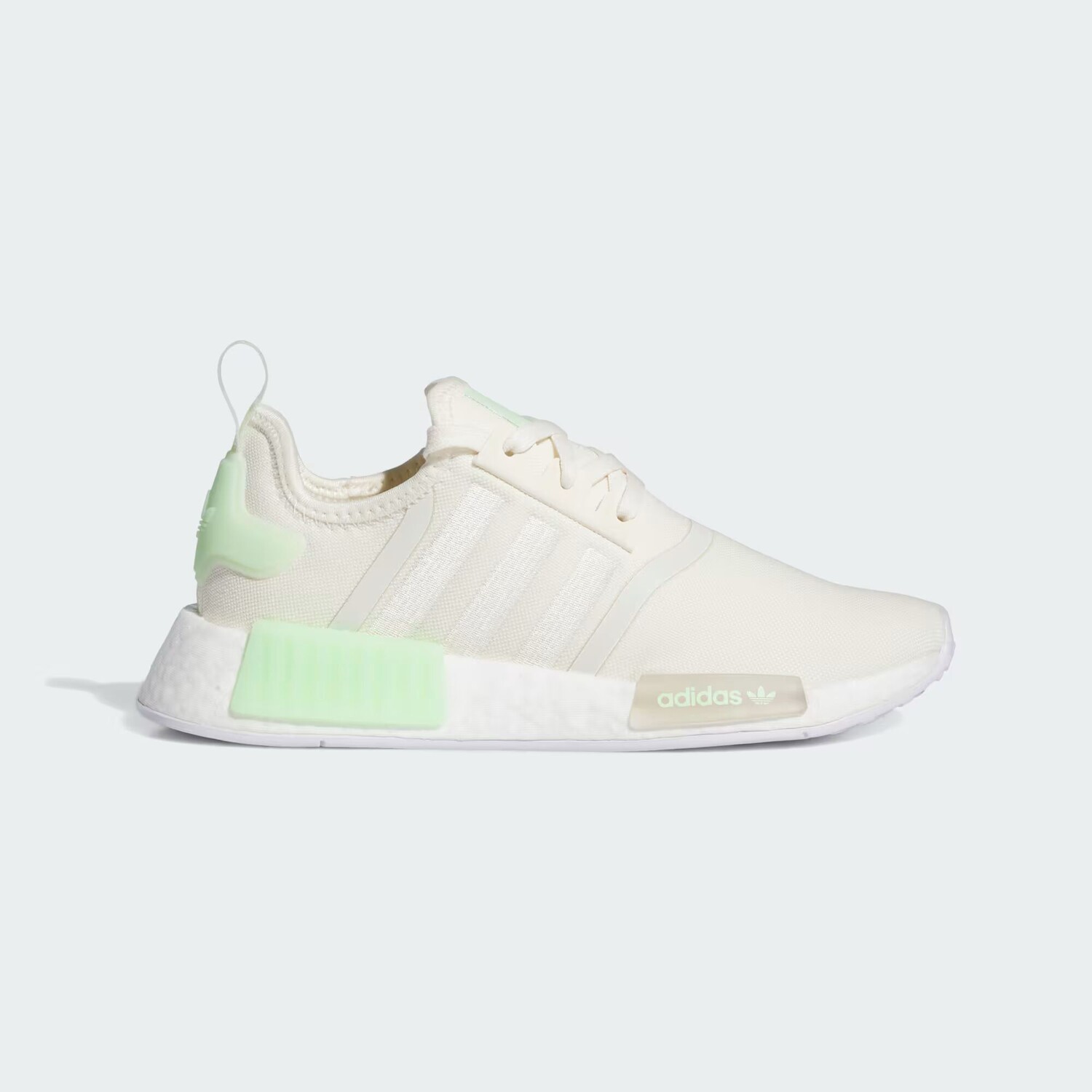 

Кроссовки NMD_R1 Adidas, цвет Cream White/Cream White/Semi Green Spark