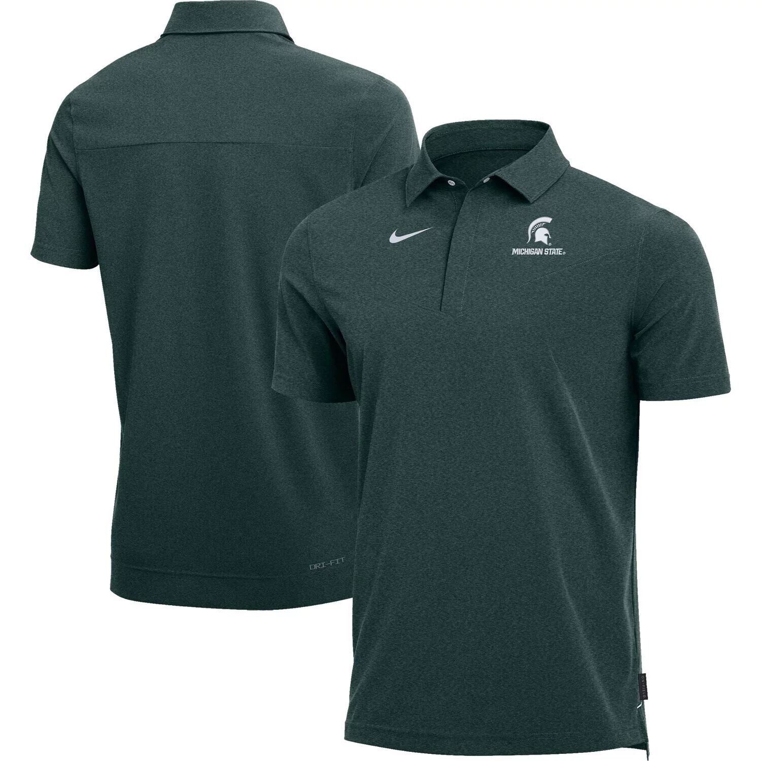 

Мужское поло Heathered Green Michigan State Spartans 2022 Coach Performance Nike