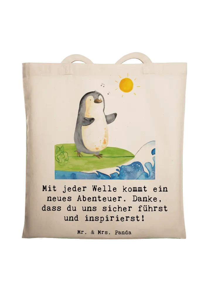 

Сумка для переноски Mr & Mrs Panda Surfen Trainerin Abenteuer, кремовый