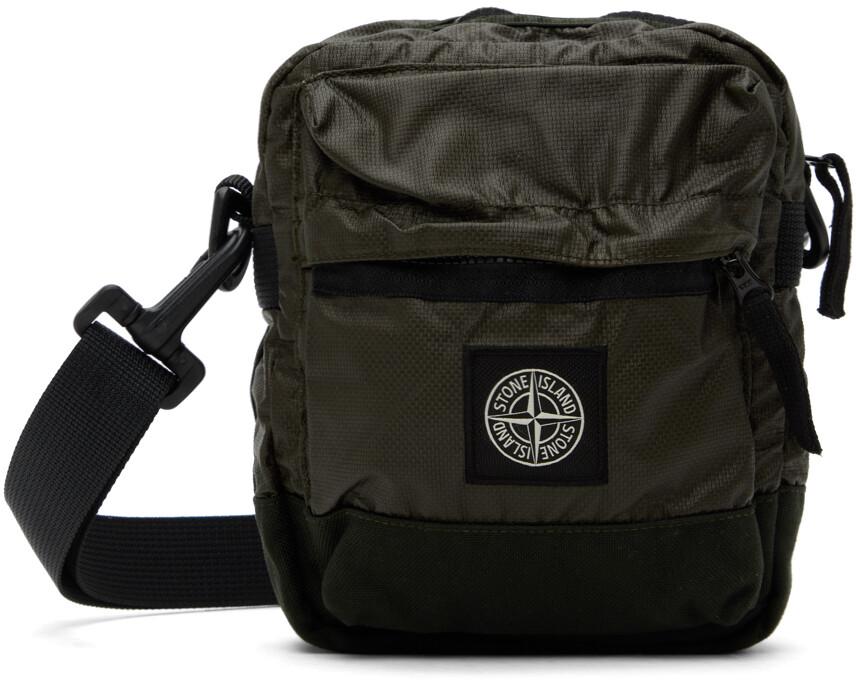 

Хаки-сумка с нашивками Stone Island