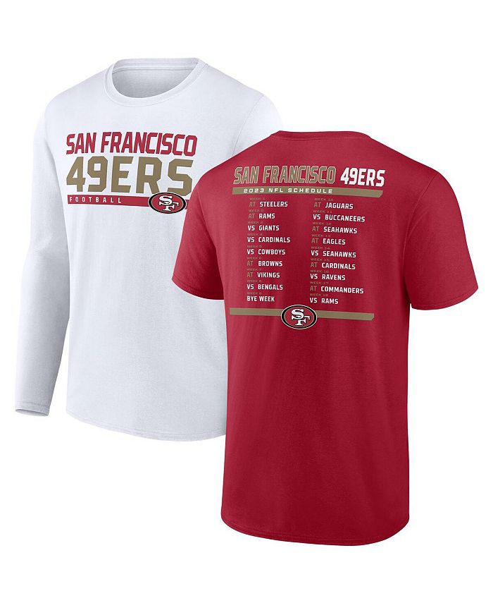 

Мужской комплект из двух фирменных футболок ярко-белого цвета San Francisco 49ers Schedule 2023 Fanatics, мультиколор