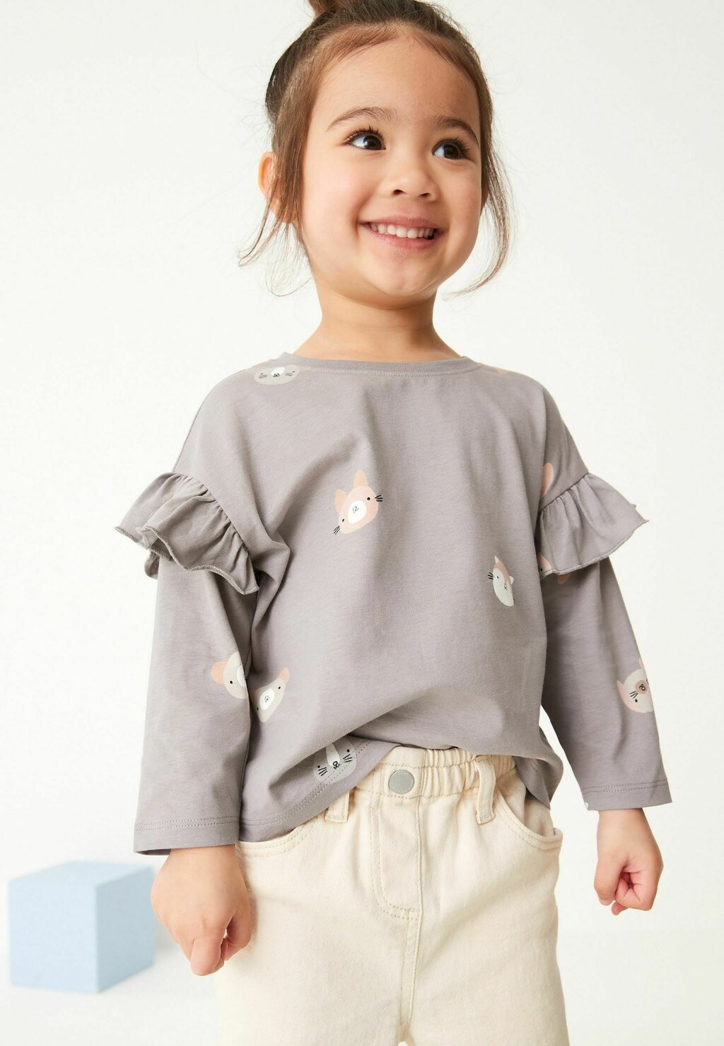 

Футболка с длинным рукавом Long Sleeve Frill Top Next, цвет grey
