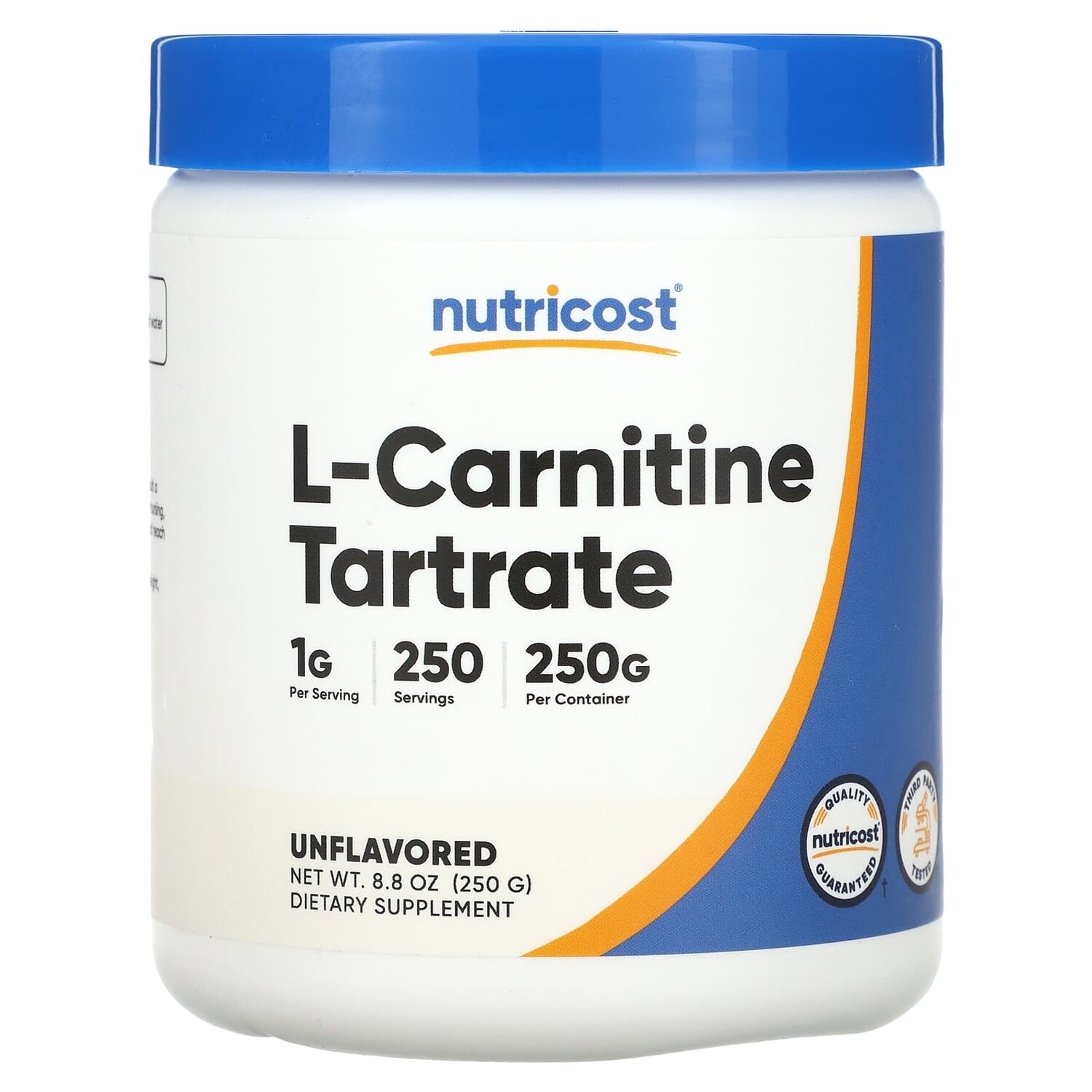 

L-карнитин тартрат, без добавок, 250 г (8,8 унции), Nutricost