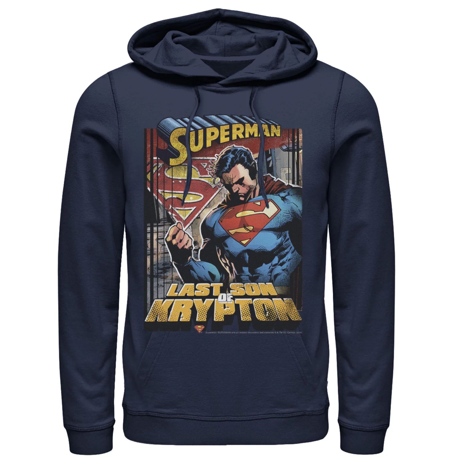 Мужская толстовка с капюшоном и текстовым плакатом Superman Last Son Of Krypton, Blue DC Comics, синий ежедневник dc superman – last son of krypton