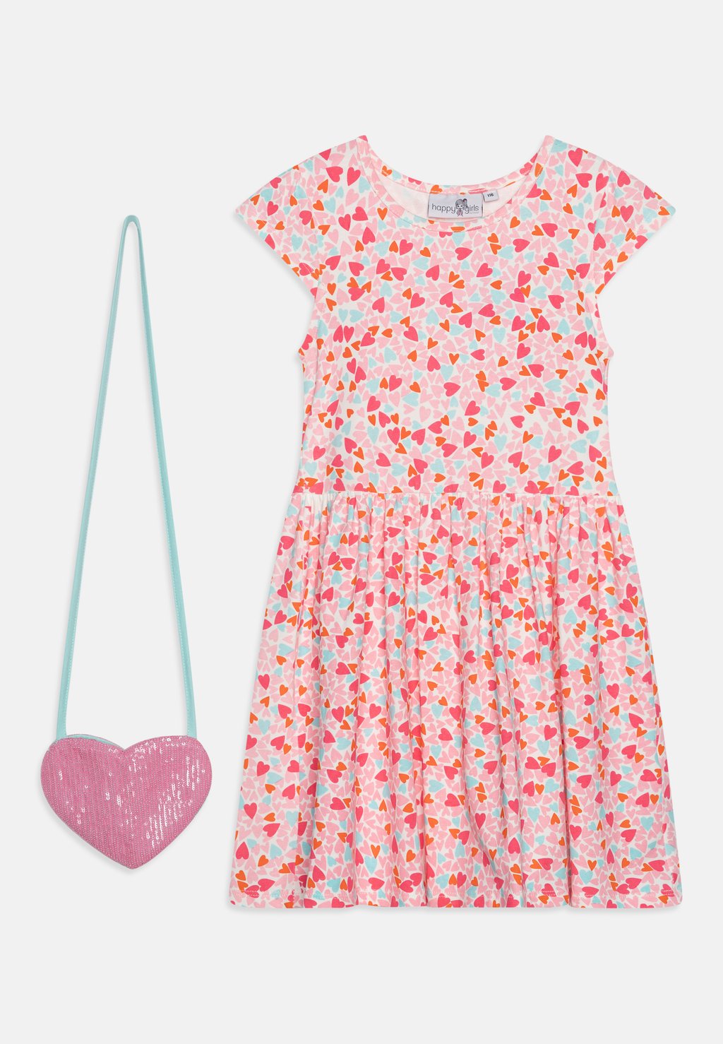 Платье из джерси HEART DRESS WITH SEPARATE SEQUIN HEART POCKET happy girls, цвет candy pink