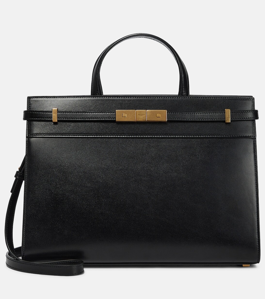 

Маленькая сумка-тоут Manhattan из кожи Saint Laurent, черный
