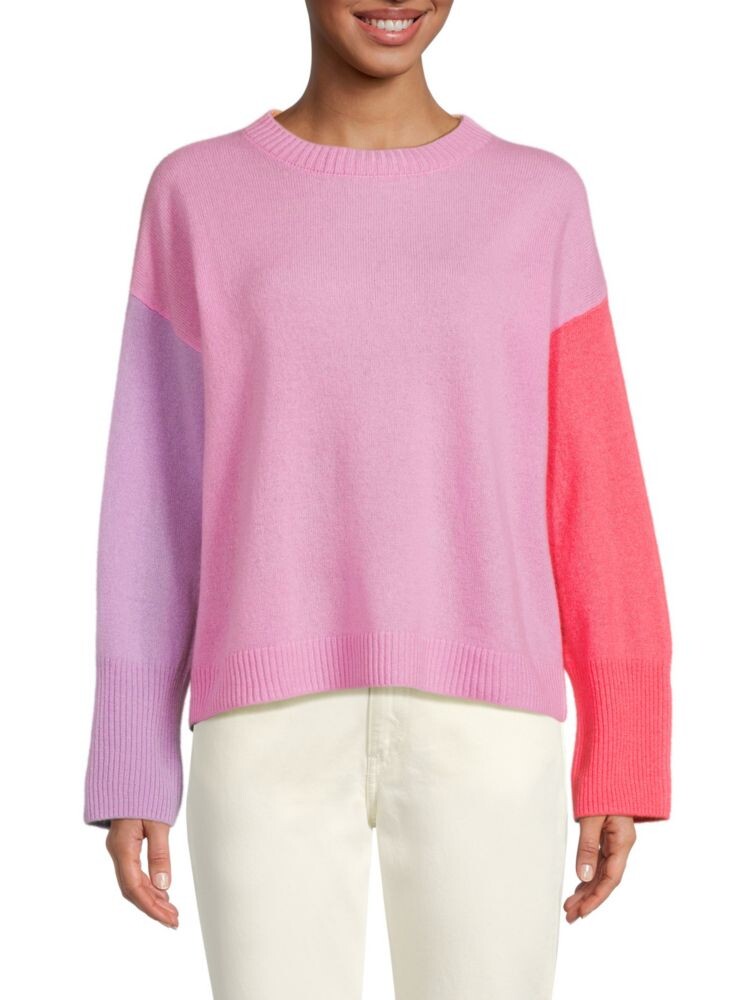 

Кашемировый свитер с круглым вырезом с цветными блоками Crush, цвет Mauve Peach